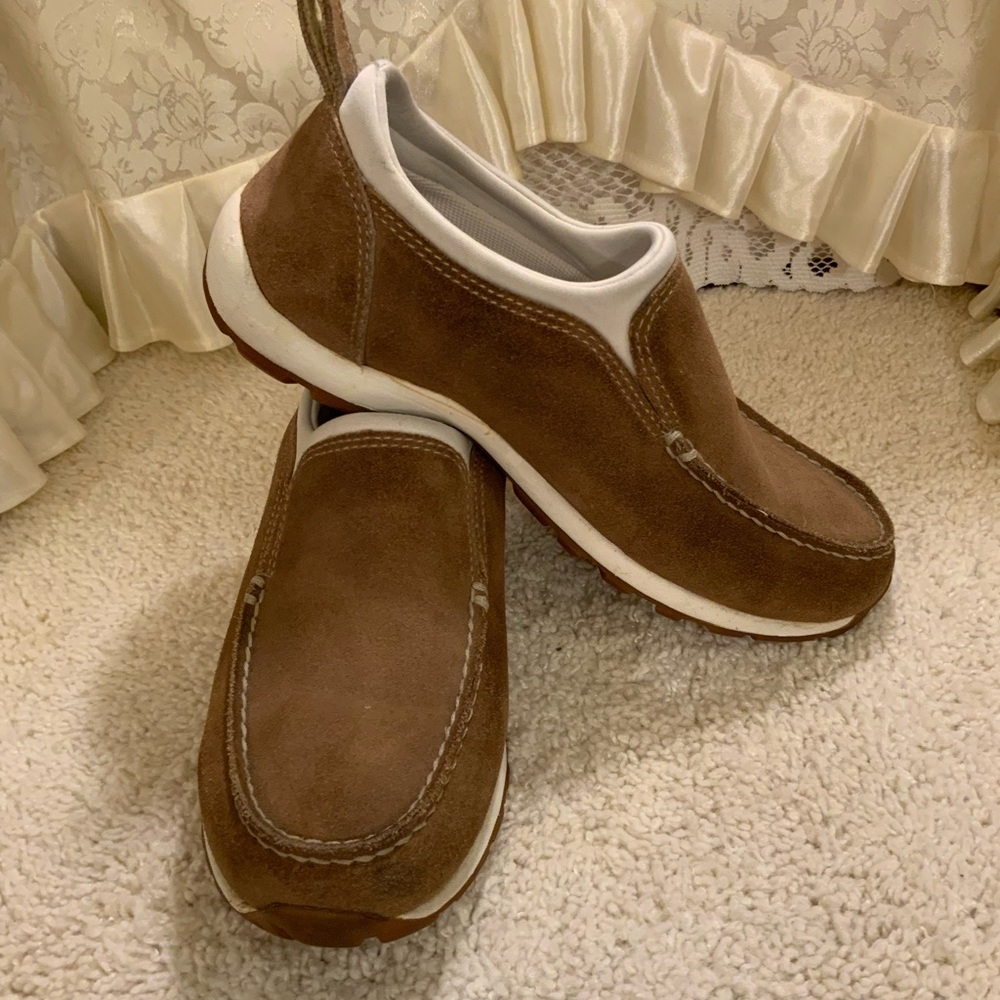 LAND’S END WOMENS SUEDE MOCCASIN CLOGS
